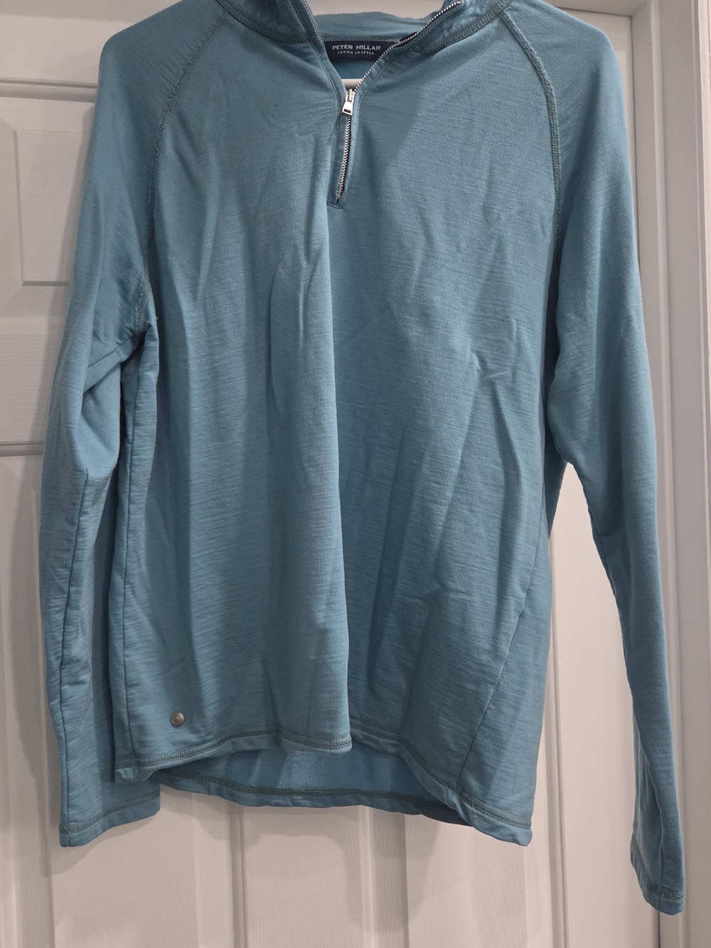 Peter Millar Teal-Blue Quarter Zip Pullover